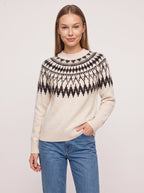 Jagrada Fair Isle Yoke Jumper – Nordic Pattern Women Knit Crew Neck Long Sleeve Casual Winter Jumper