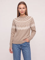 Jagrada Fair Isle Yoke Jumper – Nordic Pattern Women Knit Crew Neck Long Sleeve Casual Winter Jumper