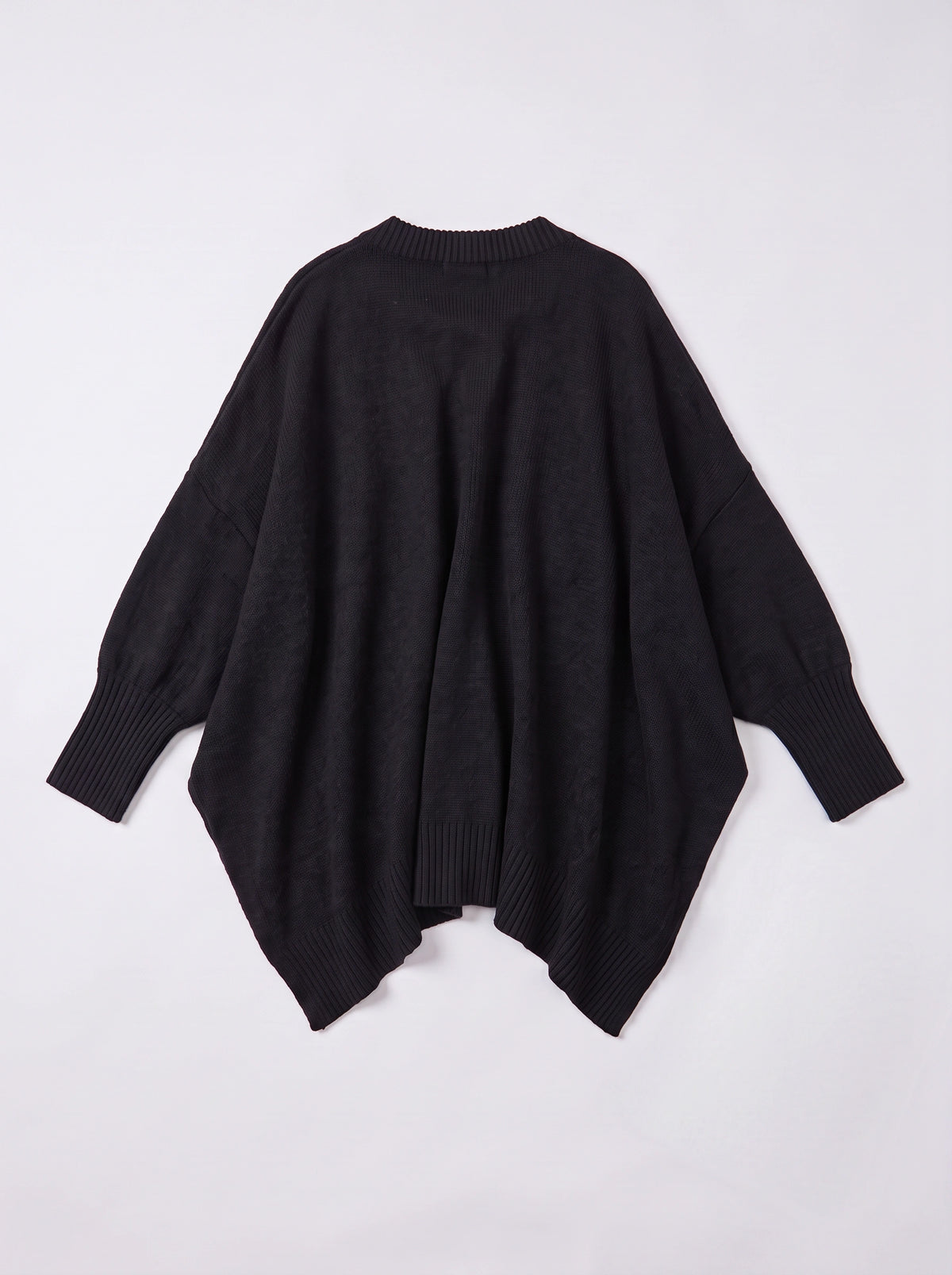 Diagwyn Asymmetric Poncho Sweater – Oversized Knit Cape Ribbed Sleeve Women Jumper Longline Top