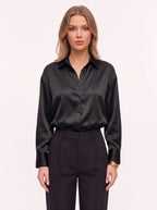 Poyntra Classic Collar Shirt – Satin Blouse Women Office Work Formal Elegant Long Sleeve Shirt