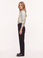 Poyntra Classic Collar Shirt – Satin Blouse Women Office Work Formal Elegant Long Sleeve Shirt