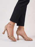 Twivenne Strappy Heeled Sandals – Women Ankle Strap High Heel Sandals Formal Evening Party Occasion Heels