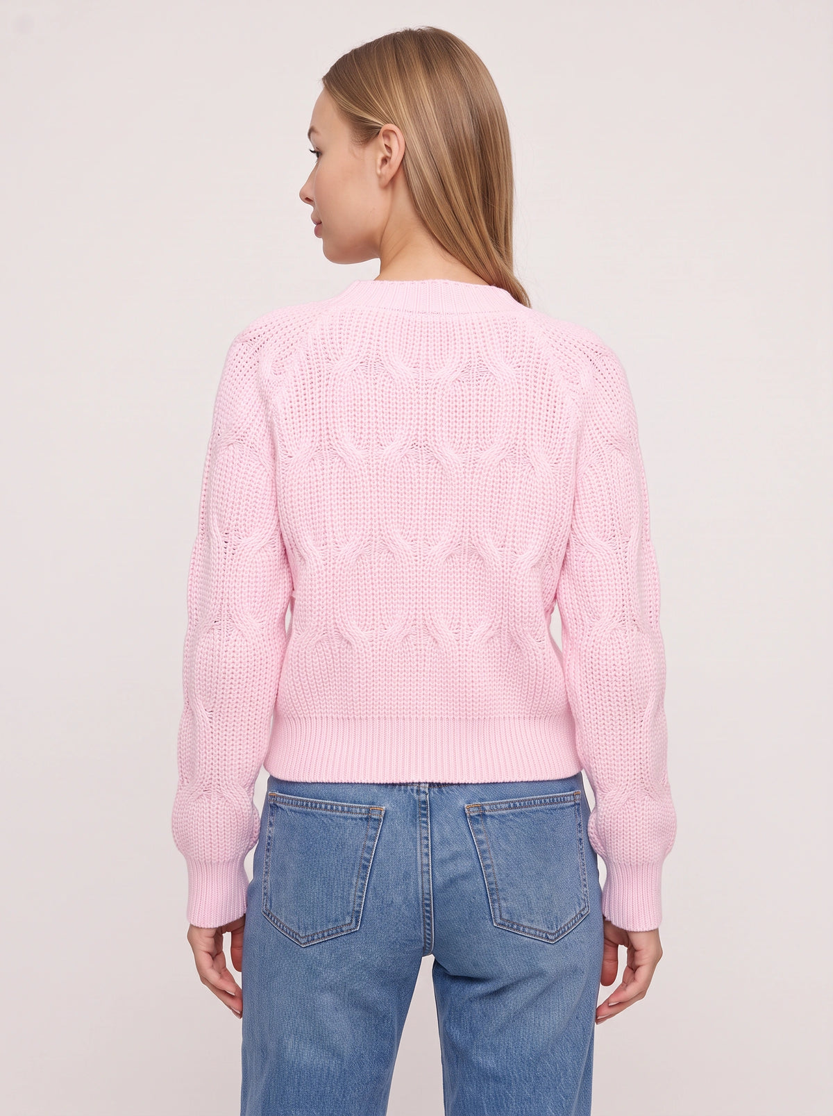Ribbowe Cable-Knit Bow Cardigan – Women Cropped V-Neck Button-Front Sweater Casual Autumn Cardigan