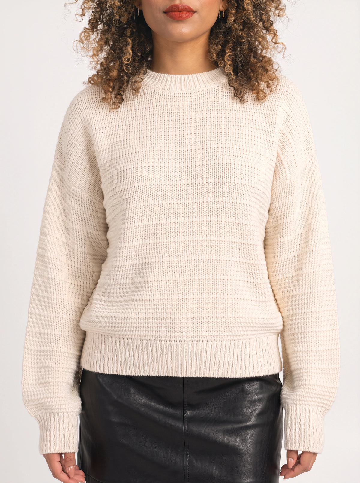 Drophane Chunky Knit Jumper – Oversized Crew Neck Women Casual Relaxed Fit Sweater Fall