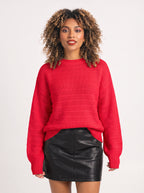 Drophane Chunky Knit Jumper – Oversized Crew Neck Women Casual Relaxed Fit Sweater Fall