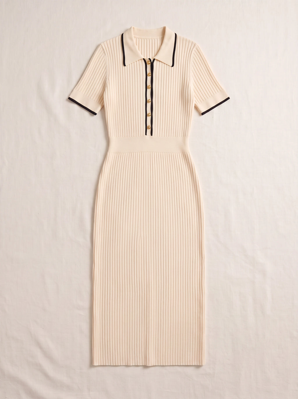 Pipenne Ribbed Collar Midi Dress – Knit Midi Dress Women Vintage Office Work Winter Smart Casual