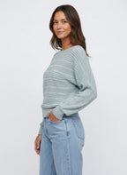 Batrae Ribbed Knit Batwing Jumper – Oversized Crew Neck Rib Sweater Women Casual Autumn Loungewear