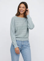 Batrae Ribbed Knit Batwing Jumper – Oversized Crew Neck Rib Sweater Women Casual Autumn Loungewear