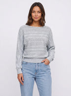 Batrae Ribbed Knit Batwing Jumper – Oversized Crew Neck Rib Sweater Women Casual Autumn Loungewear