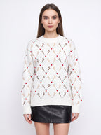 Antredine Reindeer Knit Jumper – Festive Christmas Women Novelty Fair Isle Knitted Sweater
