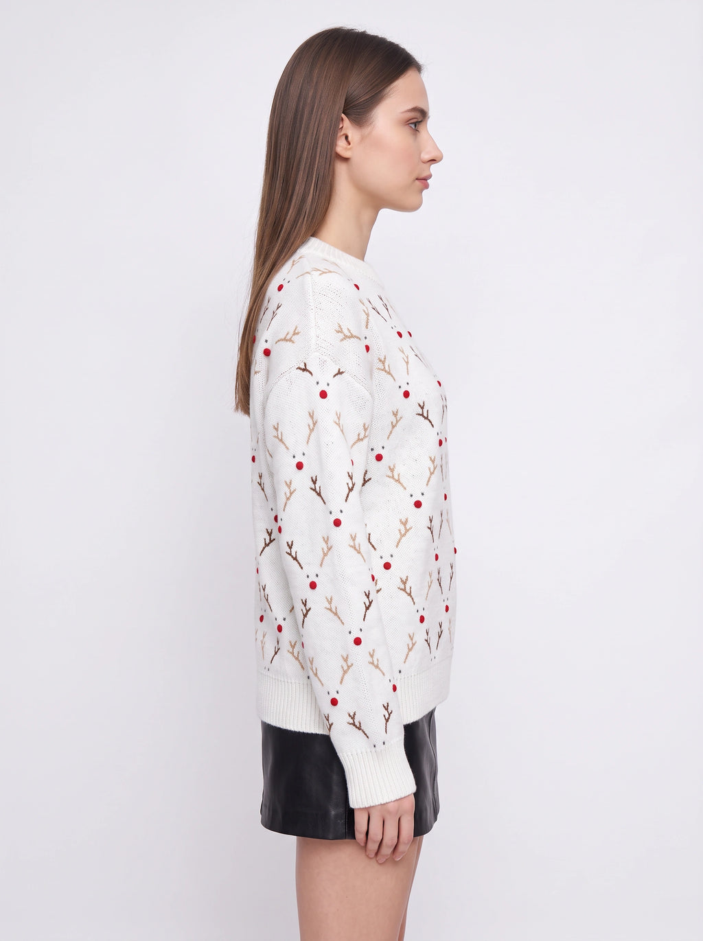 Antredine Reindeer Knit Jumper – Festive Christmas Women Novelty Fair Isle Knitted Sweater