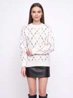 Antredine Reindeer Knit Jumper – Festive Christmas Women Novelty Fair Isle Knitted Sweater