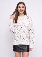 Antredine Reindeer Knit Jumper – Festive Christmas Women Novelty Fair Isle Knitted Sweater