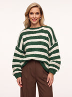 Chunkira Oversized Striped Jumper – Chunky Knit Sweater Women Casual Relaxed Fit Striped Knitwear Jumper