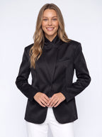 Upstaria Oversized Satin Blazer – Women Formal Office Tailored Single-Breasted Oversized Blazer