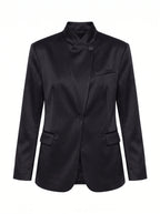 Upstaria Oversized Satin Blazer – Women Formal Office Tailored Single-Breasted Oversized Blazer
