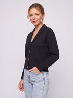Shawlyn Ribbed Shawl Collar Cardigan – Knit Button-Front Women Autumn Office Casual Ribbed Cardigan