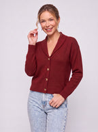 Shawlyn Ribbed Shawl Collar Cardigan – Knit Button-Front Women Autumn Office Casual Ribbed Cardigan
