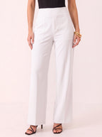 Sempanel High-Waist Wide-Leg Trousers – Women Tailored Office Smart Casual Formal Work Trousers