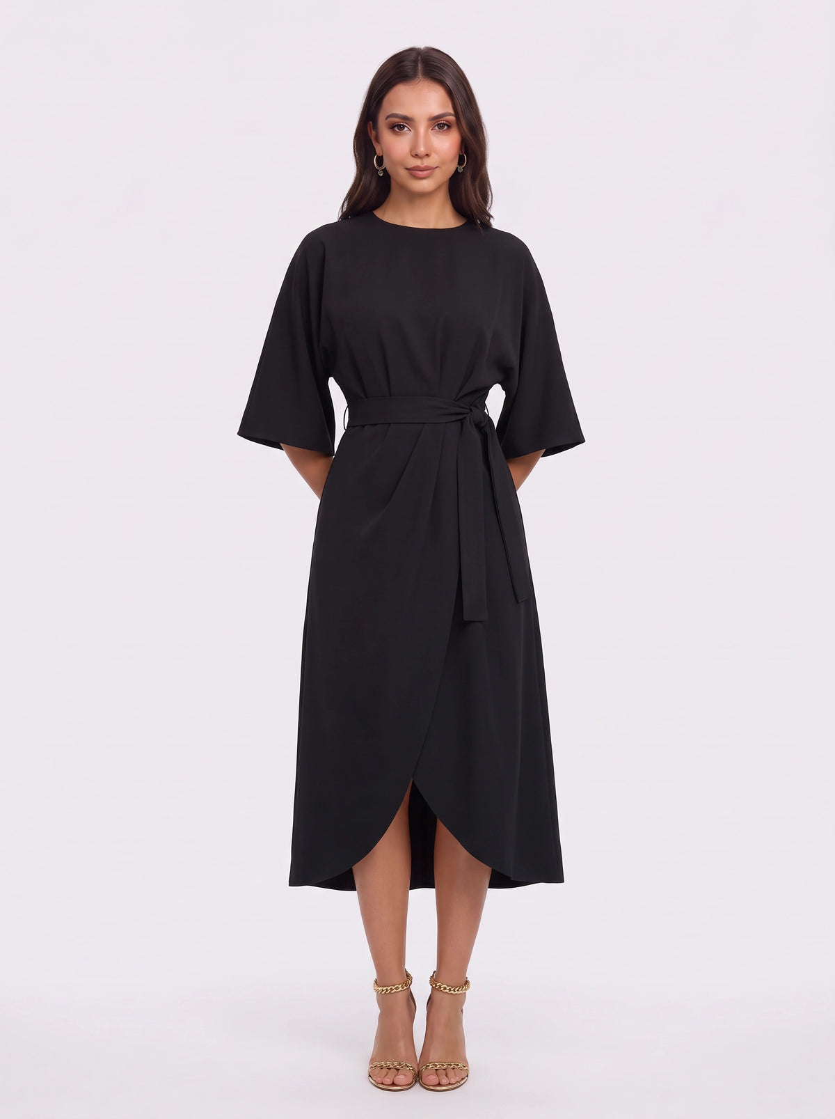Pletfore Midi Dress – Tailored Box Pleat Midi Dress Women Formal Wedding Guest Office Elegant Autumn Midi Dress