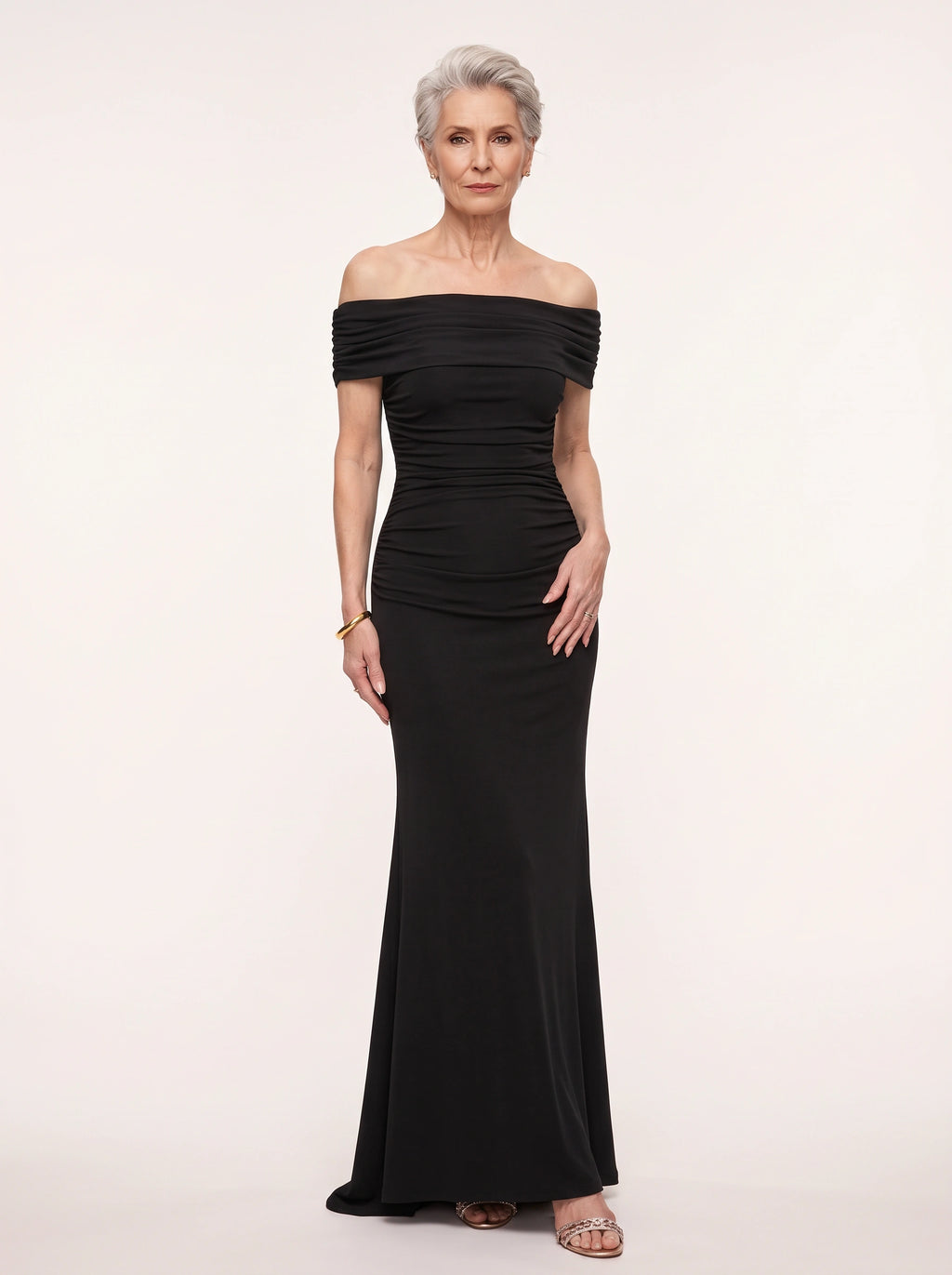 Bardisse Off-Shoulder Ruched Maxi Dress – Evening Dresses Women Formal Party Elegant Occasion Maxi Dress
