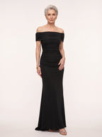 Bardisse Off-Shoulder Ruched Maxi Dress – Evening Dresses Women Formal Party Elegant Occasion Maxi Dress