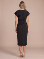 Gathwynn Wrap Midi Dress – Women Formal Office Wedding Guest Evening Party Elegant Midi Dress