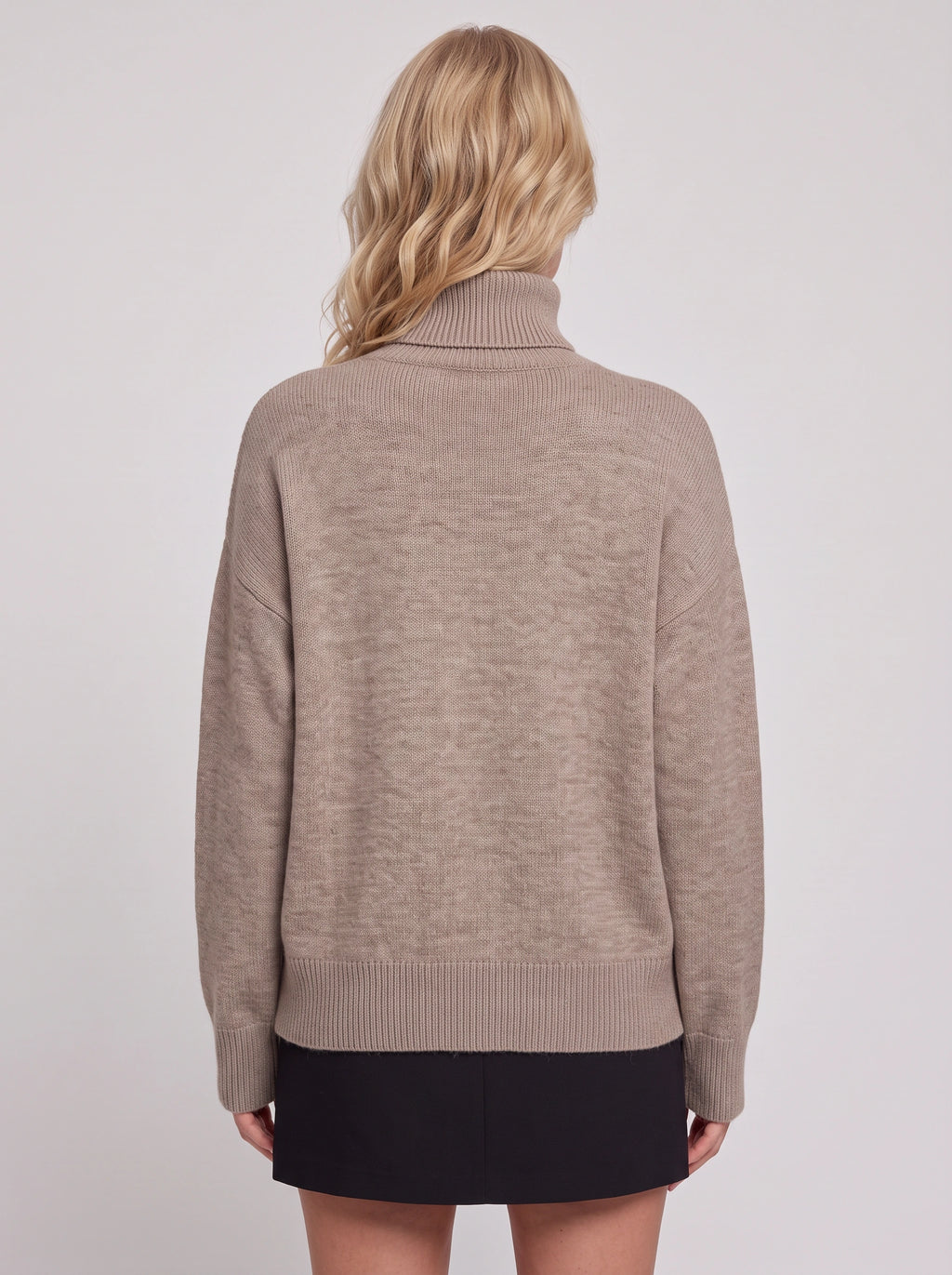 Koldra Cold-Shoulder Roll Neck Jumper – Ribbed Knit Women Layered Knitwear Autumn Casual Long Sleeve Top