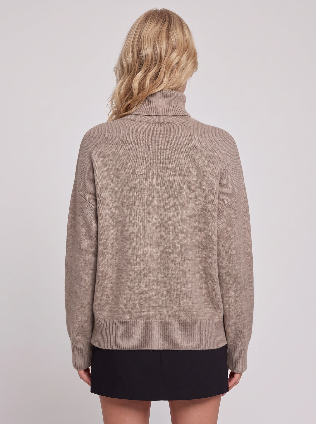 Koldra Cold-Shoulder Roll Neck Jumper – Ribbed Knit Women Layered Knitwear Autumn Casual Long Sleeve Top