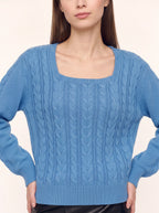 Cabwis Cable Knit Jumper – Chunky Knit Sweater Women Autumn Winter Casual Knitwear Pullover Jumper
