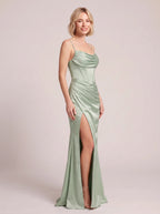 Dravyn Corset Maxi Dress – Satin Cowl Neck Formal Evening Women Wedding Guest Floor-Length Maxi Dress
