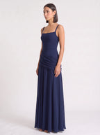 Drascene Ruched Waist Maxi Dress – Evening Formal Women Bridesmaid Wedding Guest Party Elegant Maxi Dress