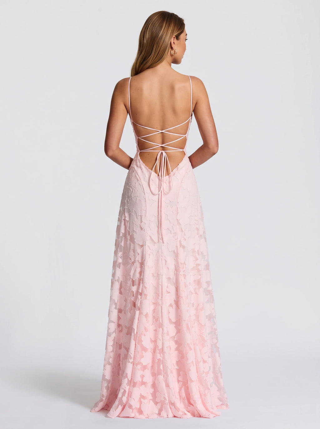 Fransesca Appliqué Petal Maxi Dress – Textured Formal Evening Wedding Guest Women Elegant Maxi Dress
