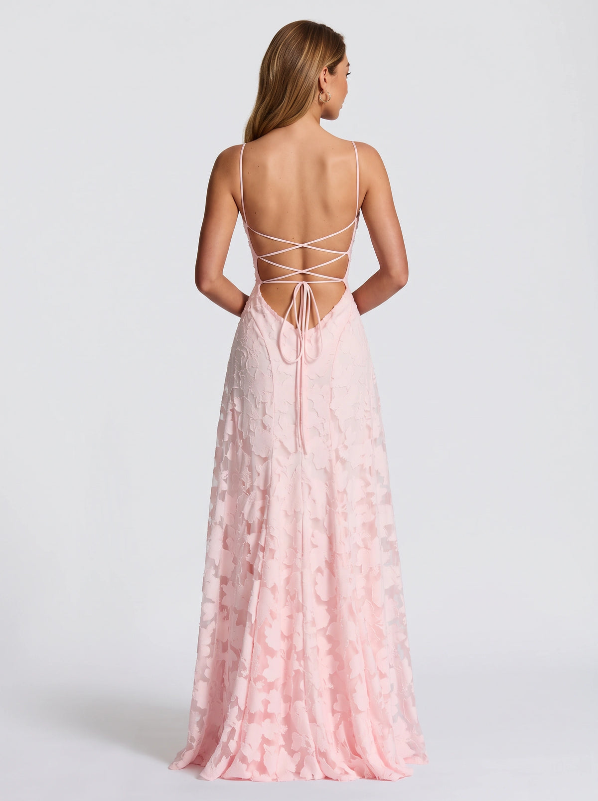 Fransesca Appliqué Petal Maxi Dress – Textured Formal Evening Wedding Guest Women Elegant Maxi Dress