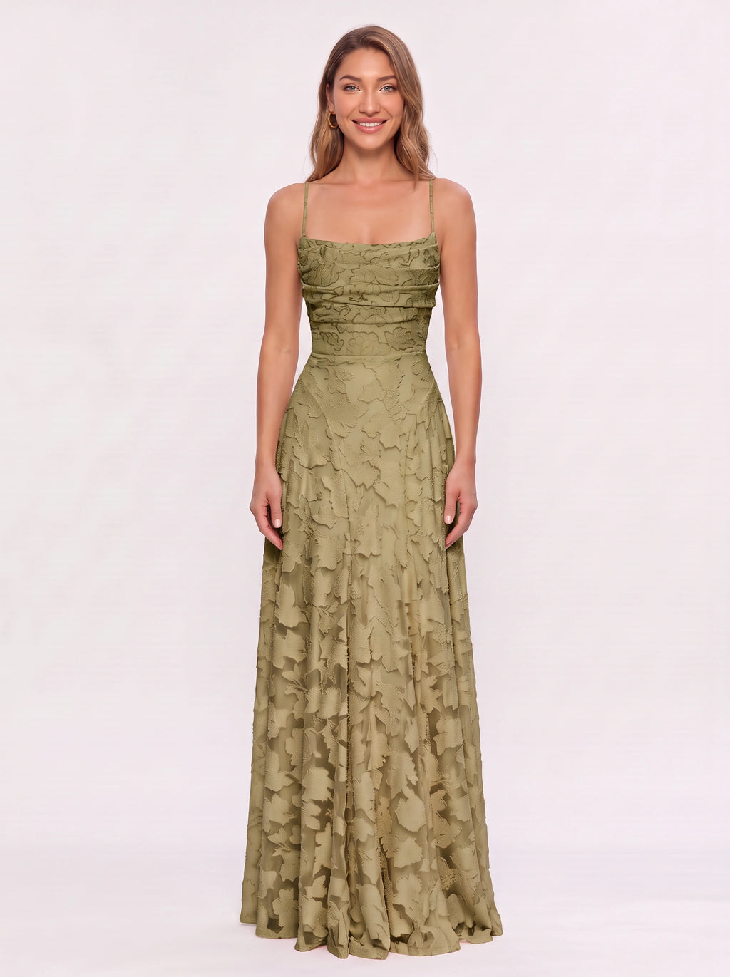 Fransesca Appliqué Petal Maxi Dress – Textured Formal Evening Wedding Guest Women Elegant Maxi Dress