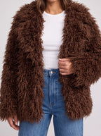 Shaglyn Shaggy Faux Fur Jacket – Women Oversized Relaxed Fit Teddy Winter Coat Casual Streetwear Jacket