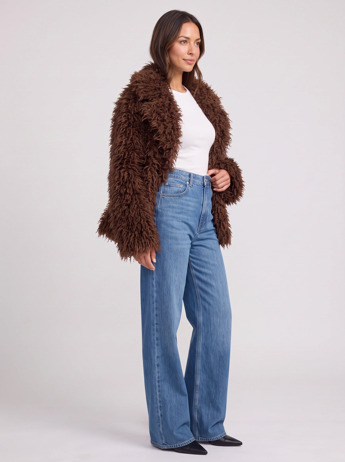 Shaglyn Shaggy Faux Fur Jacket – Women Oversized Relaxed Fit Teddy Winter Coat Casual Streetwear Jacket