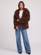 Shaglyn Shaggy Faux Fur Jacket – Women Oversized Relaxed Fit Teddy Winter Coat Casual Streetwear Jacket
