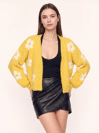 Frayma Floral Fuzzy Open Front Cardigan – Women Oversized Knit Winter Fall Casual Lounge Cardigan