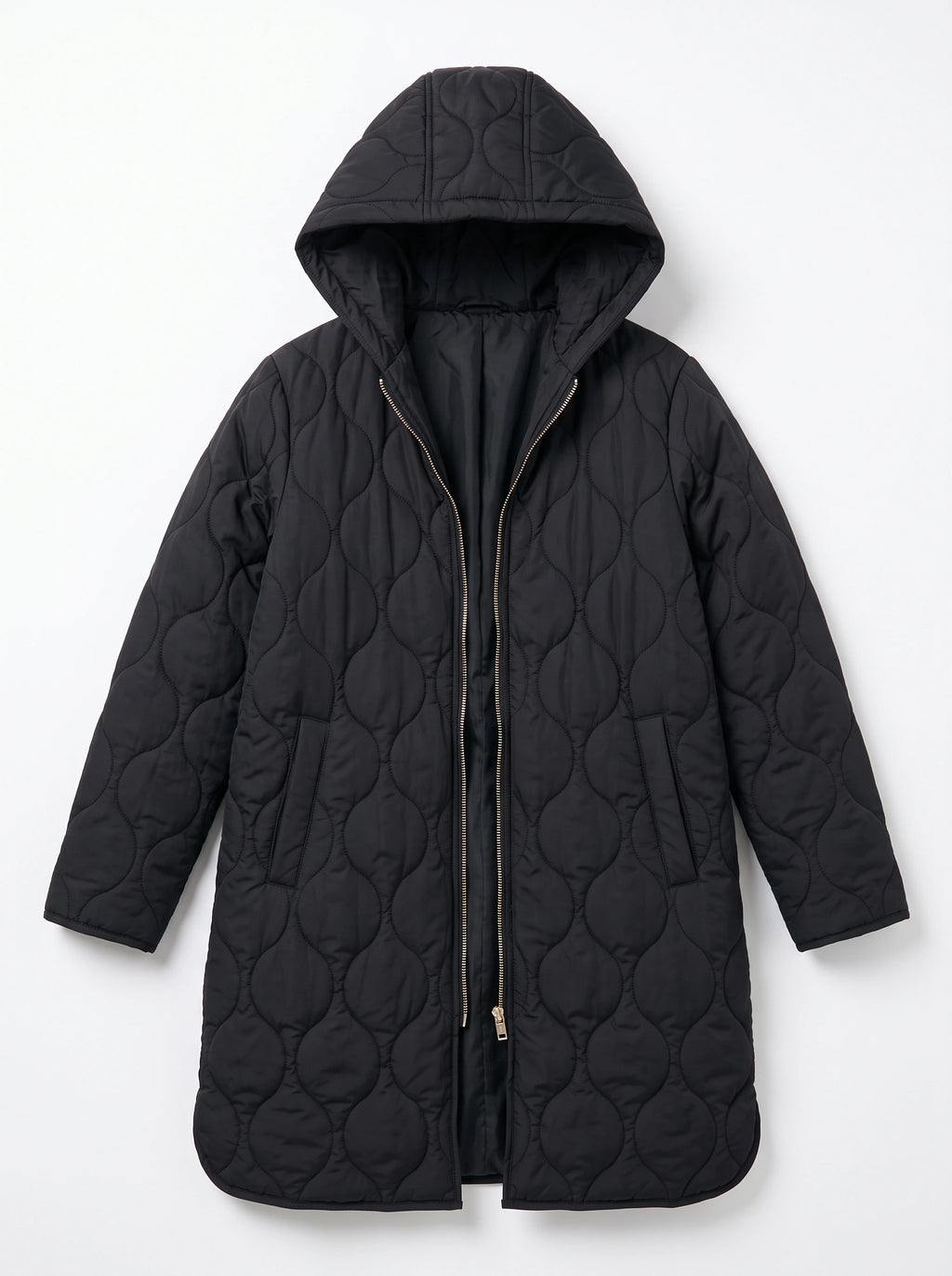 Blobyne Longline Quilted Hooded Coat – Padded Puffer Jacket Women Winter Autumn Casual Outerwear