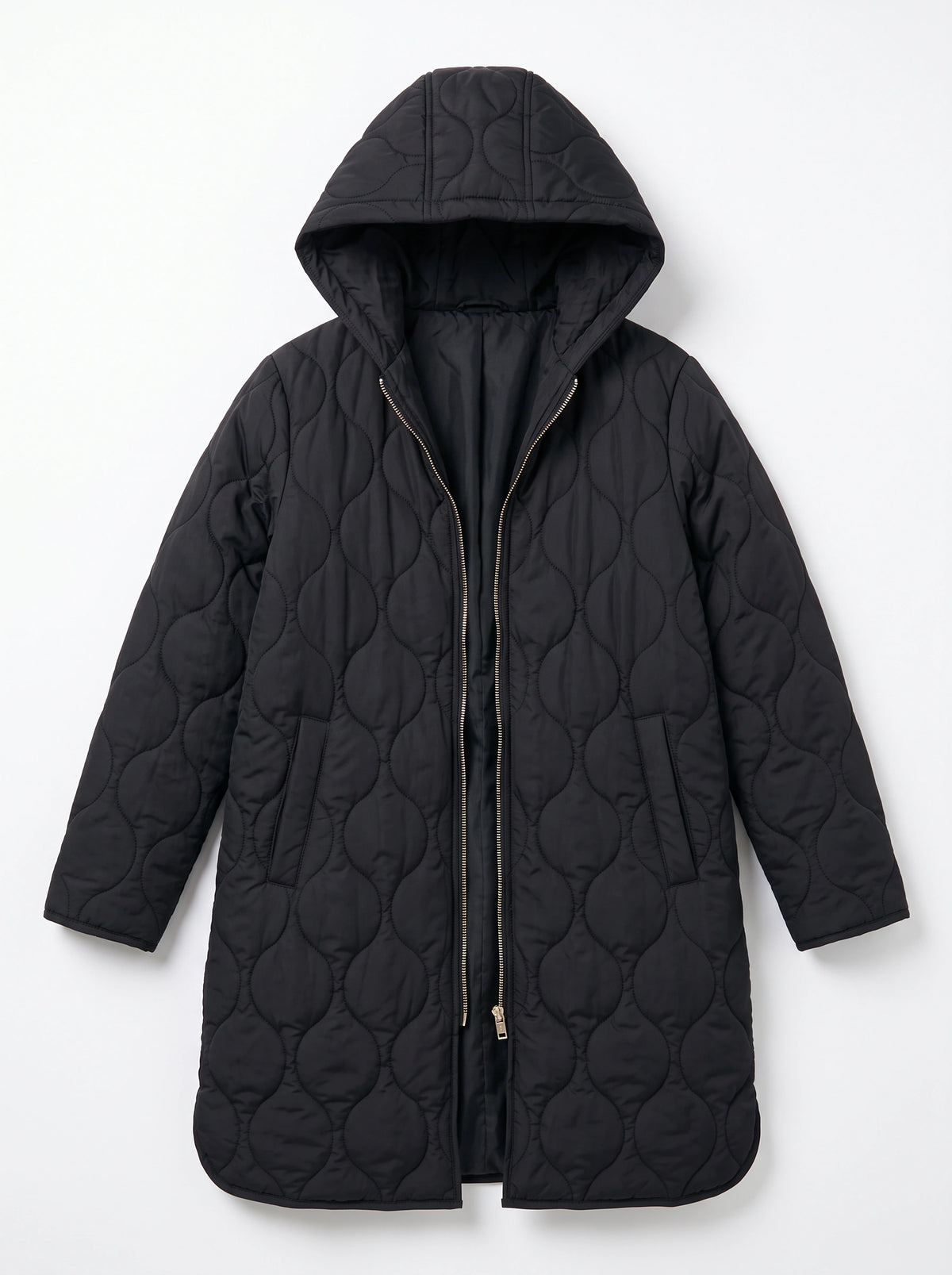 Blobyne Longline Quilted Hooded Coat – Padded Puffer Jacket Women Winter Autumn Casual Outerwear