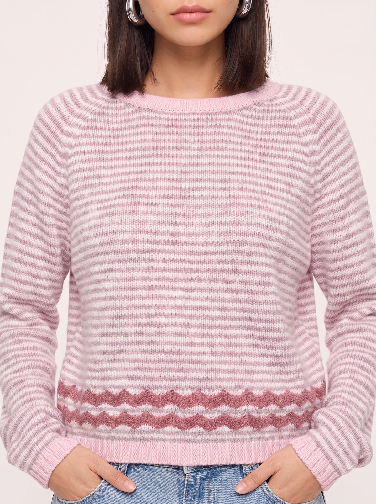 Scalwave Striped Crew Neck Jumper – Women Knit Pullover Sweater Fall Casual Relaxed Fit Crew Neck Top
