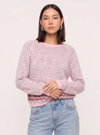 Scalwave Striped Crew Neck Jumper – Women Knit Pullover Sweater Fall Casual Relaxed Fit Crew Neck Top