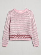 Scalwave Striped Crew Neck Jumper – Women Knit Pullover Sweater Fall Casual Relaxed Fit Crew Neck Top
