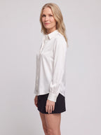 Gathcure Satin Button Down Blouse – Button Up Shirt Women Formal Office Elegant Satin Blouse