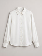 Gathcure Satin Button Down Blouse – Button Up Shirt Women Formal Office Elegant Satin Blouse