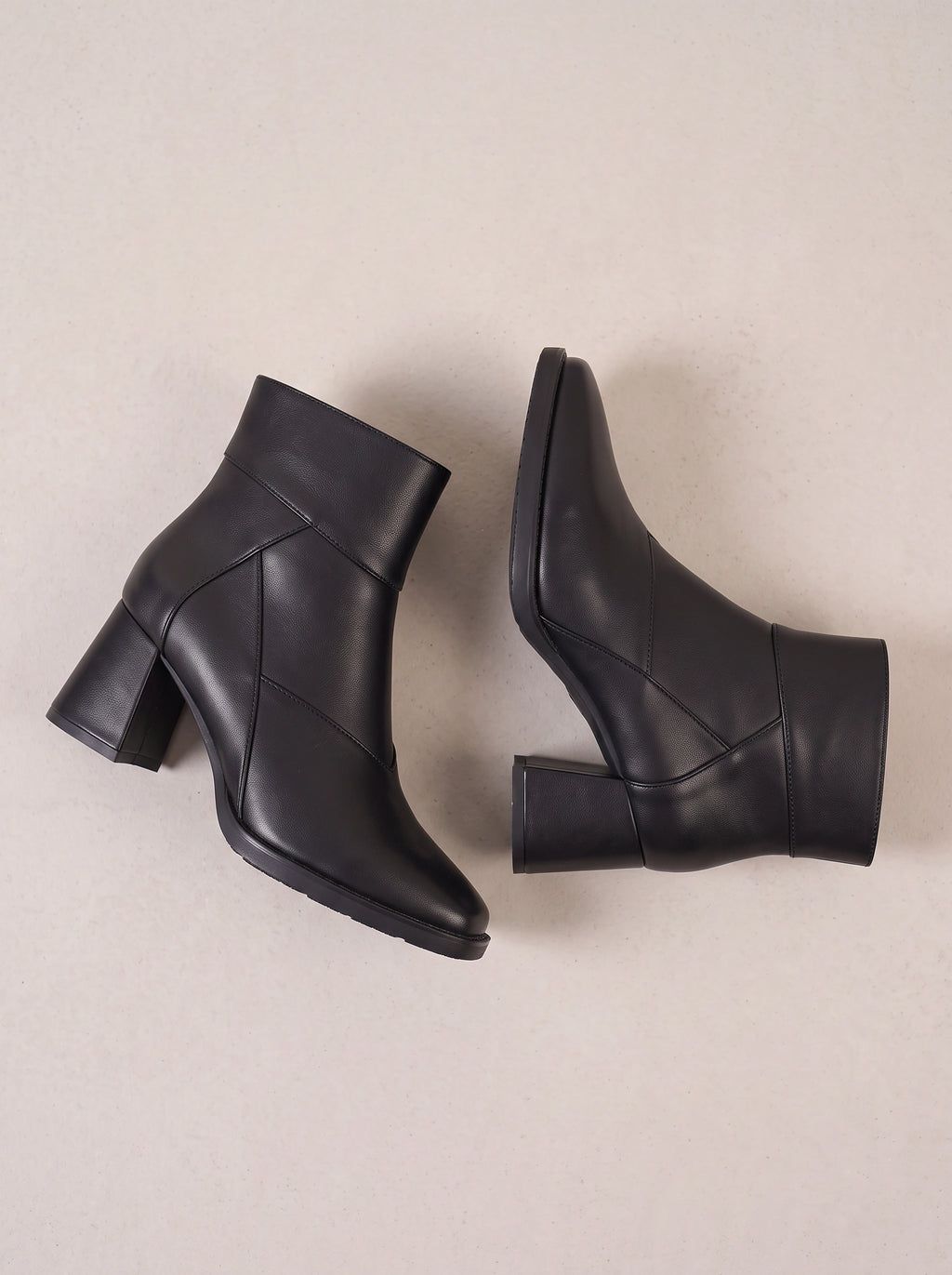 Pantrix Pointed Block-Heel Ankle Boots – Leather Platform Ankle Boots Women Casual Autumn Winter Chunky Heel Boots
