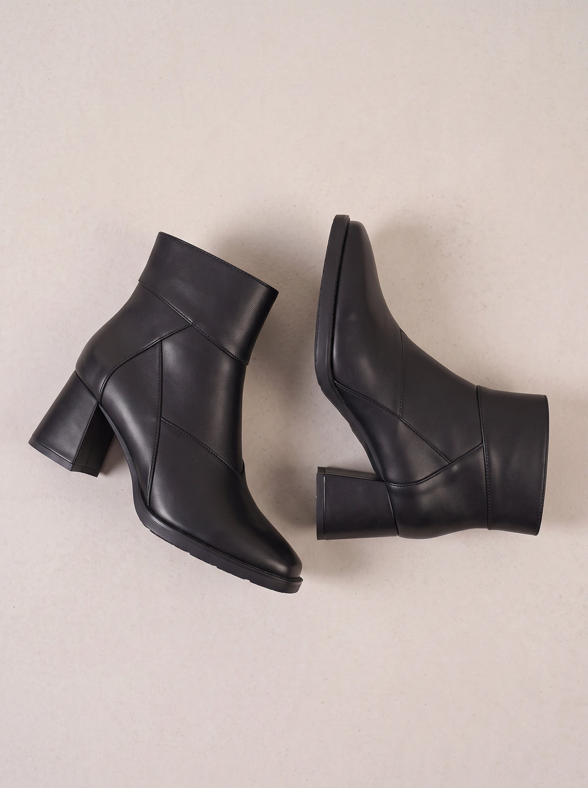 Pantrix Pointed Block-Heel Ankle Boots – Leather Platform Ankle Boots Women Casual Autumn Winter Chunky Heel Boots
