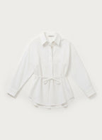 Cyncha Relaxed Tie-Waist Shirt – Button Up Women Casual Office Smart Work Collared Longline Shirt