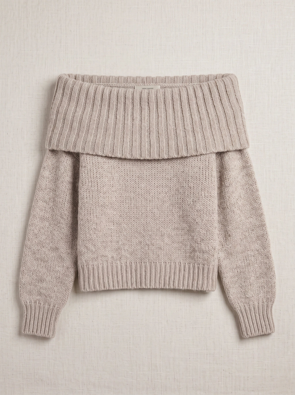 Foldene Off-Shoulder Knit Jumper – Women Bardot Neck Slouchy Relaxed Fit Oversized Autumn Knitwear Top